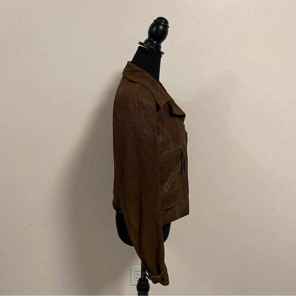 El Bomero Jacket Women’s Size Large Brown Suede Leather Motto Jacket Vintage - Picture 5 of 17